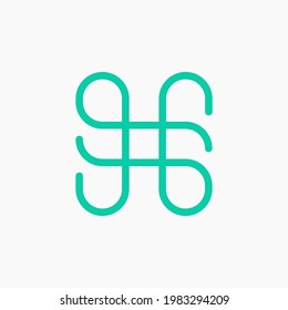 Monoline letter H with organic and minimalist lines. Looks sophisticated, elegant, and beautiful. A logo suitable for retail, fashion, internet, and technology companies.