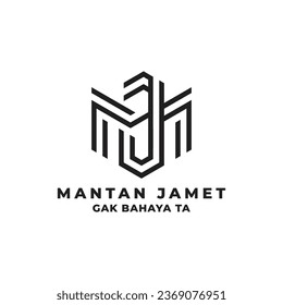 Vector de diseño del logotipo MJ de la letra monolina