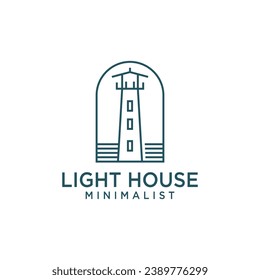 Monoline Lighthouse with simple logo design