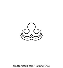 monoline line octopus. a minimalistic octopus line logo vector icon illustration