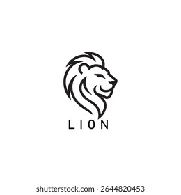 Monoline Lion Head Logo Design Evokes Strength and Elegance A Simple Yet Powerful Representation