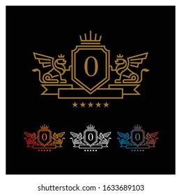 monoline lion logo. luxury design. vector icon illustration