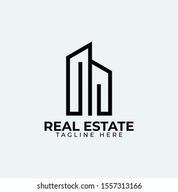 Real Estate Logo Flat Black Color Stock Vector (Royalty Free) 785412064