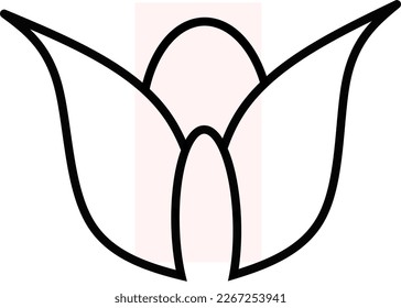 Logo de Monoline con una forma de flor simple, perfecto para su logo de marca