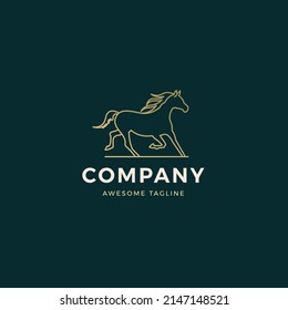 Monoline Logo Template For Horse