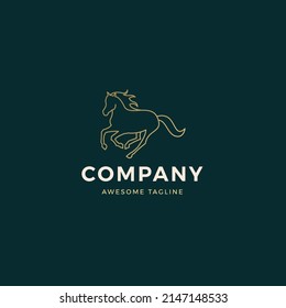 Monoline Logo Template For Horse