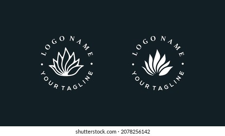 Monoline Lotus flower logo design, monogram lotus logo design