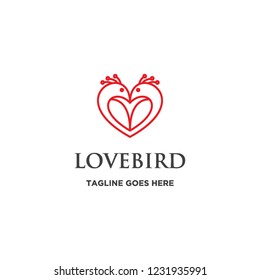 monoline love bird logo icon vector