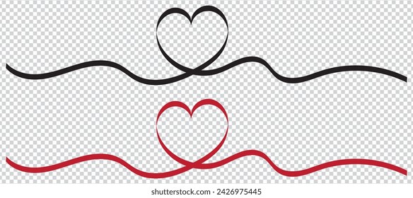 monoline Love heart vector, continuous one line drawing. Vector illustration for web, wedding and print - vector illustration
