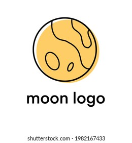 Monoline Minimalism Moon Logo Yellow