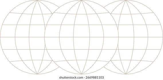 Elemento de design Y2K do globo minimalista monoline