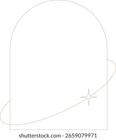 Monoline Minimalistischer Bogenrahmen mit ovalem Ring und Funkel