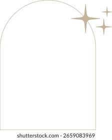 Monoline Minimalistischer Bogenrahmen mit Sparkle Design Element