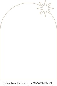 Monoline Minimalistischer Bogenrahmen mit Sparkle Design Element