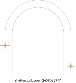 Monoline Minimalistischer Bogenrahmen mit Sparkle Design Element
