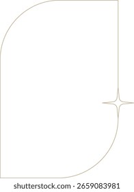 Monoline Minimalistischer Bogenrahmen mit Sparkle Design Element