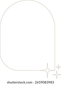 Quadro de Arco Minimalista Monoline com Elemento de Design Sparkle