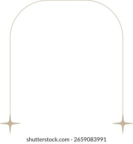 Marco de arco minimalista monolítico con elemento de diseño brillante