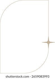 Monoline Minimalistischer Bogenrahmen mit Sparkle Design Element