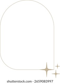 Quadro de Arco Minimalista Monoline com Elemento de Design Sparkle
