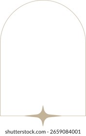 Monoline Minimalistischer Bogenrahmen mit Sparkle Design Element