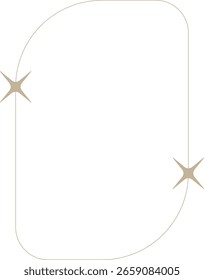 Monoline Minimalistic Arch Frame with Sparkle Design Element