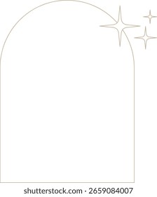 Monoline Minimalistischer Bogenrahmen mit Sparkle Design Element