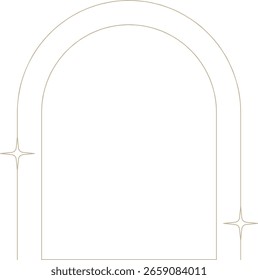 Monoline Minimalistischer Bogenrahmen mit Sparkle Design Element