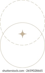 Monoline minimalistisches geometrisches Kreisdesign-Element mit Funkeln