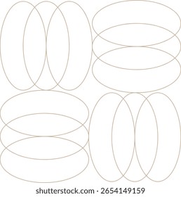 Composição Geométrica Oval Minimalista Monolina 