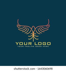 MONOLINE MODERN HAWK LOGO DESIGN