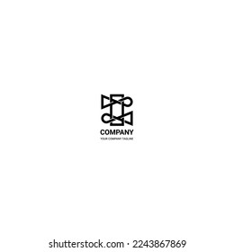logotipo monoline monograma, símbolo o icono que representa a una empresa o campo del hotel, servicio, construcción, agencia, consultoría, fabricación, joyería, tecnología, entretenimiento, moda, salud.