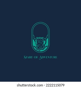 Monoline mountain logo design for brand identity