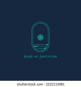 Monoline mountain logo design for brand identity
