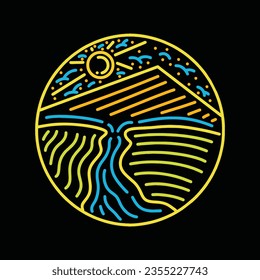 Monoline Mountain Vector Graphic Design Illustration Symbol und Symbol
