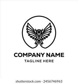 monoline owl logo design vector, design inspiration.