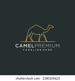 Monoline premium camel gold minimalist style logo design