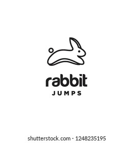 monoline rabbit jump logo icon vector inspiration