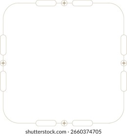 Monoline Retro Futuristisches Quadrat Rahmen Design Element