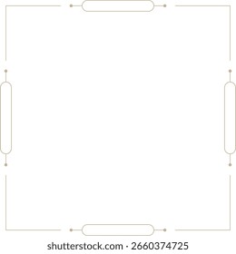 Monoline Retro Futuristisches Quadrat Rahmen Design Element