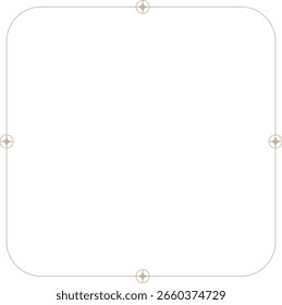 Monoline Retro Futuristisches Quadrat Rahmen Design Element