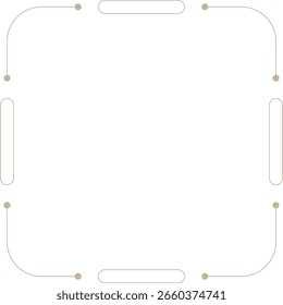 Monoline Retro Futuristisches Quadrat Rahmen Design Element