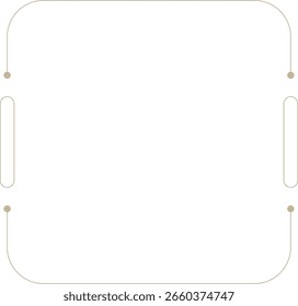 Monoline Retro Futuristisches Quadrat Rahmen Design Element