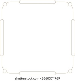 Monoline Retro Futuristic Square Frame Design Element