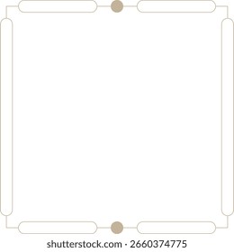 Monoline Retro Futuristisches Quadrat Rahmen Design Element