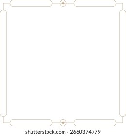 Monoline Retro Futuristisches Quadrat Rahmen Design Element
