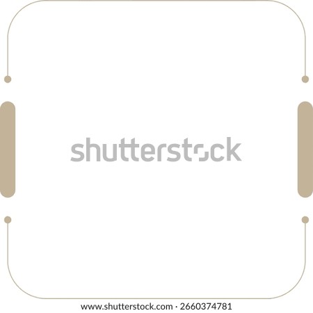 Monoline Retro Futuristic Square Frame Design Element