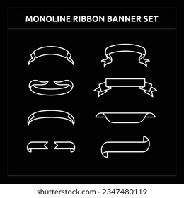 Vector de conjunto de banderas de cinta monográfica