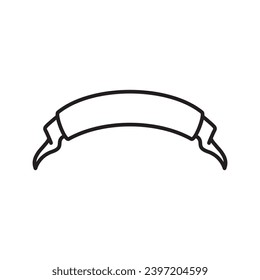 Monoline Ribbon Banner Set Vector 1