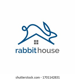 Monoline Roof and Rabbit Logo for real estate logo design inspiration